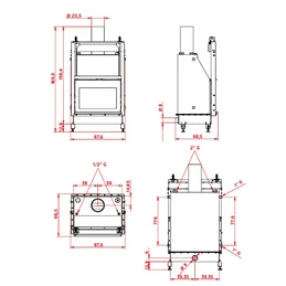 Termocamino a legna Palazzetti Termopalex NBX 80F 24,9 kW – 5 Stelle