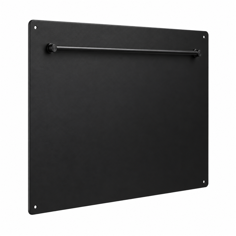 De Marinis PAR black steel splashback for wood-burning cookers - wall protection
