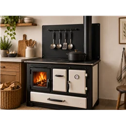 De Marinis PAR black steel splashback for wood-burning cookers - wall protection