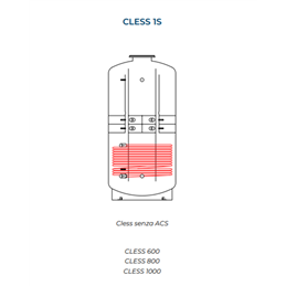 CLESS 1S High-Stratification Buffer Tank with By-pass and Solar Thermal Coil – 600 / 800 / 1000