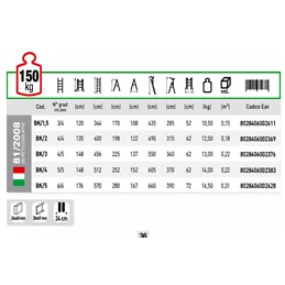 Scala multifunzione FACAL EUROBRIKO 16 in alluminio EN 131-4 – Portata 150 kg