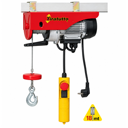 Paranco elettrico L’Europea Tiratutto 200 – 200/400 kg, fune 18 m, 750 W