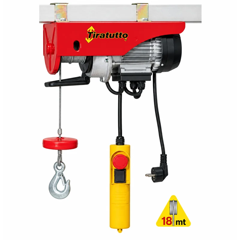 Paranco elettrico L’Europea Tiratutto 200 – 200/400 kg, fune 18 m, 750 W