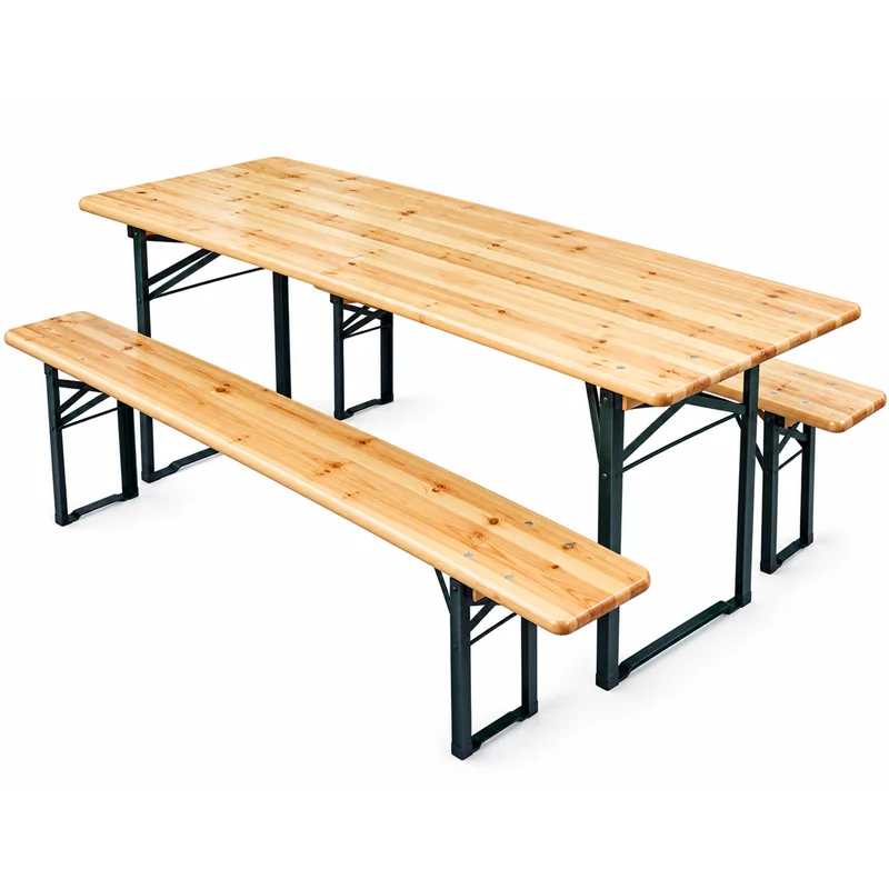 VIGOR MEDIUM Beer Garden Set – 180×70 cm Table + 2 Folding Benches