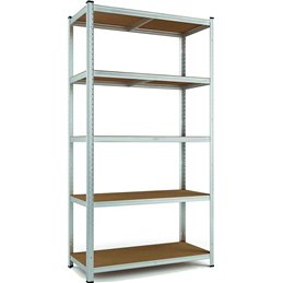 VIGOR 5-Shelf MDF Shelving Unit 90×40×180 cm – Galvanised, 175 kg per Shelf