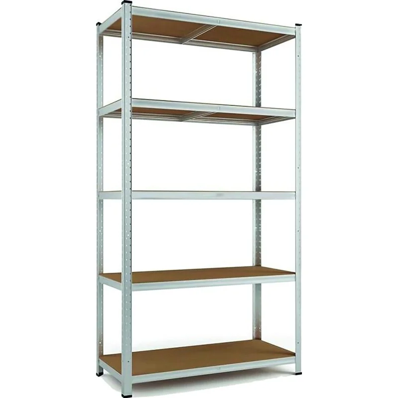 VIGOR 5-Shelf MDF Shelving Unit 90×40×180 cm – Galvanised, 175 kg per Shelf