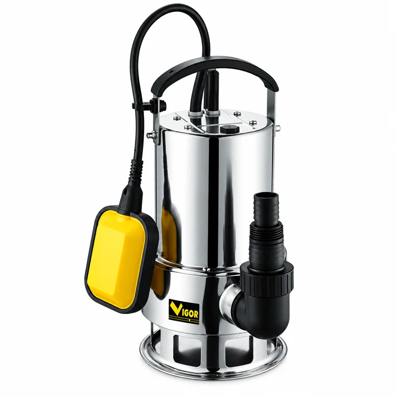 Pompa sommersa VIGOR SUB INOX 750 – 750 W, 208 l/min, acque sporche