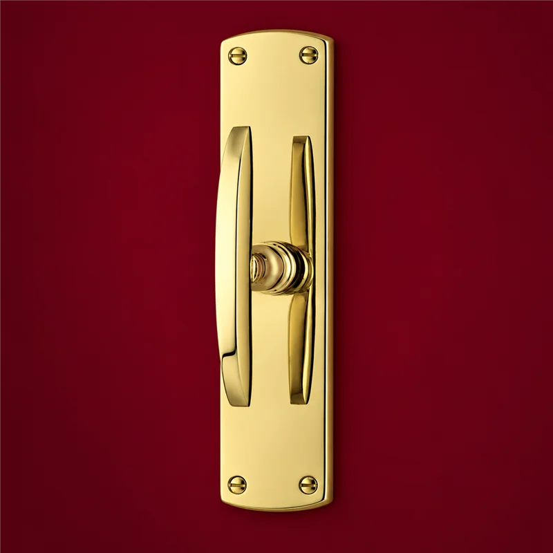Colombo Design Firenze KOT22B – Brass Window Cremone Handle with Low-Profile Plate