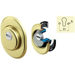 DISEC Sferik Basic BD68D1P – Euro Cylinder Protector Ø50 mm, 31 mm Fixing Centres