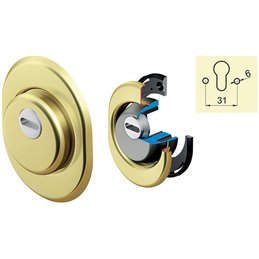 DISEC Sferik Basic BD68D1P – Protezione cilindro europeo Ø50 mm, interasse 31 mm