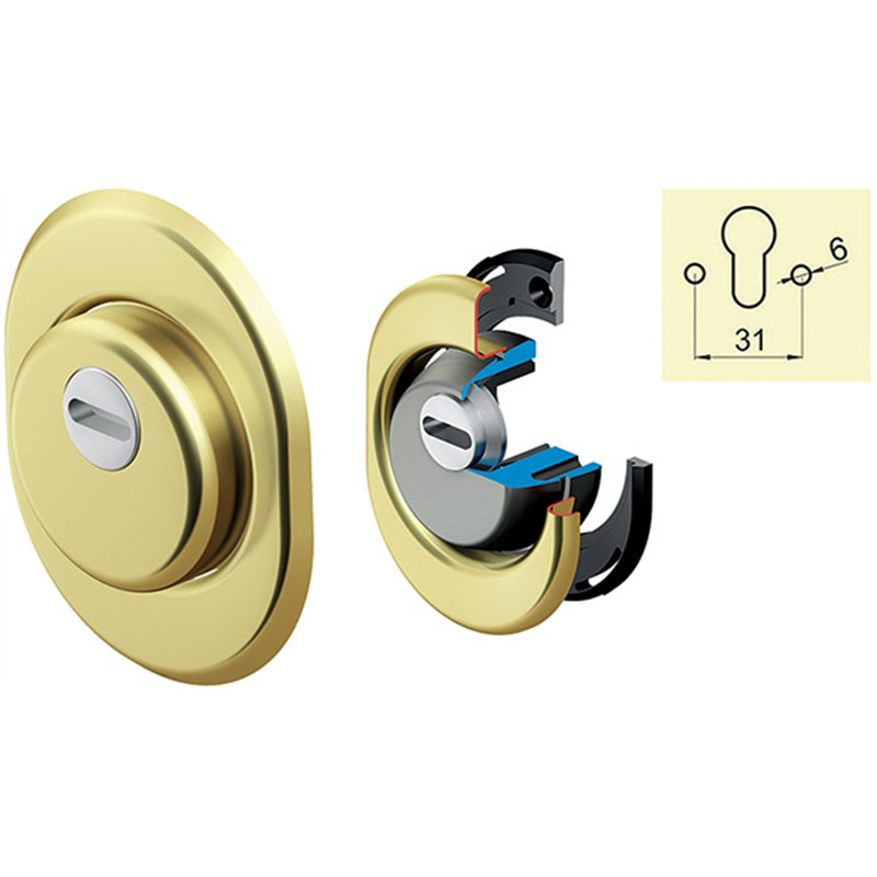 DISEC Sferik Basic BD68D1P – Euro Cylinder Protector Ø50 mm, 31 mm Fixing Centres
