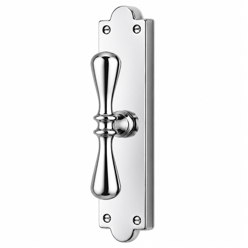 Colombo Design Lidia KOT32 – Traditional Brass Window Cremone Handle on Backplate | Antologhia