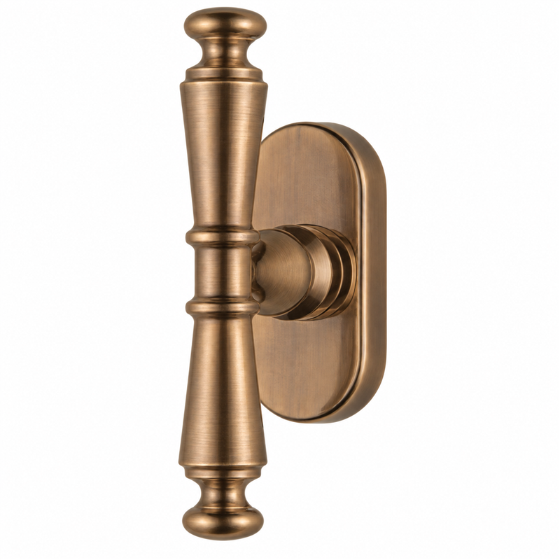 Colombo Design Ottocento KOT12 CRDK – Brass Tilt-and-Turn Window Handle on Oval Rose | Antologhia