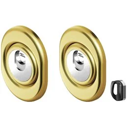 DISEC MR500F-25D1 – Keyed Alike Pair of Magnetic Euro Cylinder Protectors, 6 Matching Keys
