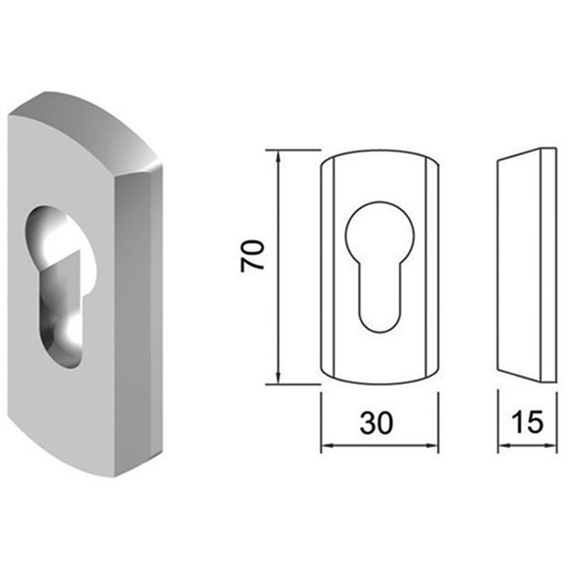 DISEC GG060015 – Weld-On Protector for Euro Profile Cylinders, Zinc-Plated
