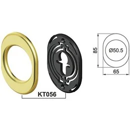 DISEC KT056 – Bocchetta ovale per protezione cilindro Ø50 mm, oro, bronzo o argento