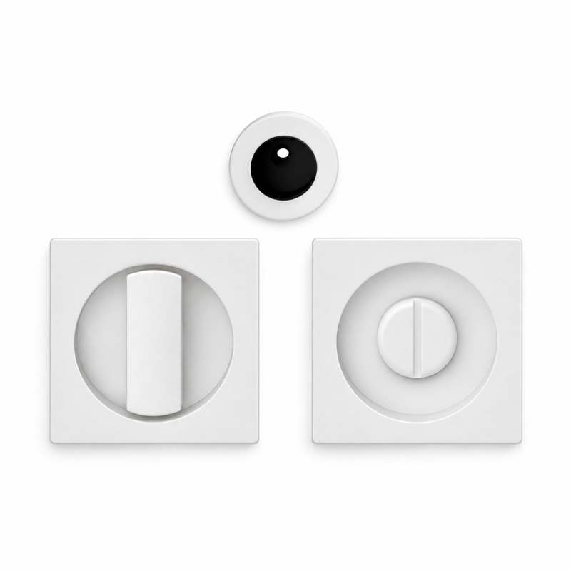 Colombo Design ONE Q CC311 BZG – Kit Maniglie da Incasso Quadrate con Nottolino per Porta Scorrevole