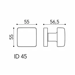Colombo Design Kubo ID45 FISSO – Single Fixed Square Door Knob 55×55 mm