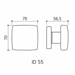 Colombo Design Kubo ID55 FISSO – Pomolo Singolo Quadrato per Porta 70×70 mm