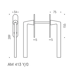 Colombo Design Zero Evolution AM413 Y/0 – Pair of Lift-and-Slide Door Handles | Alberto Meda