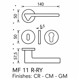 Colombo Design Ama MF11 R/RY – Round Rose Door Lever | Andrea Maffei Architects