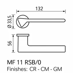 Colombo Design Ama MF11 RSB/0 – Zero Evolution Door Lever Pair | Andrea Maffei