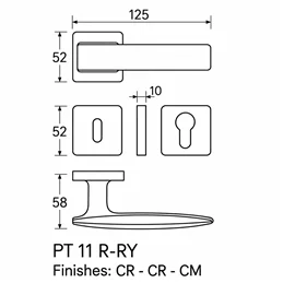 Colombo Design Bold PT11 R/RY – Maniglia per Porta su Rosetta Quadrata | Pio e Tito Toso
