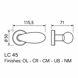 Colombo Design Drop LC45 R/RY – Coppia Maniglie a Pomolo per Porta | Luca Colombo