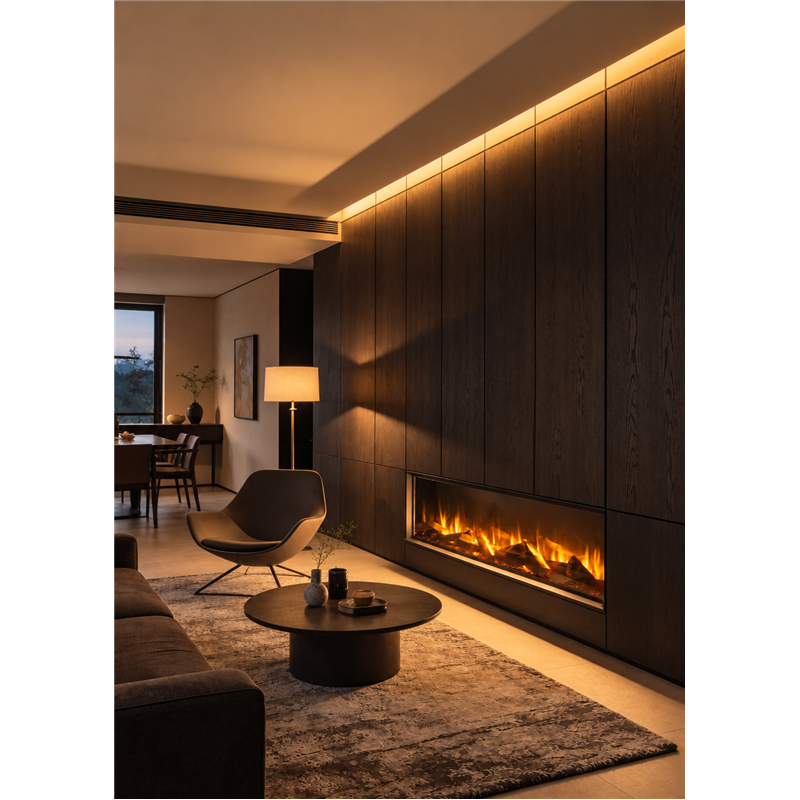 M-Living CITY 160 – Camino Elettrico LED da Incasso 1,5 kW