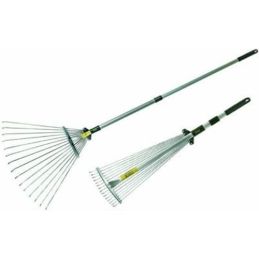 Adjustable leaf broom with telescopic handle