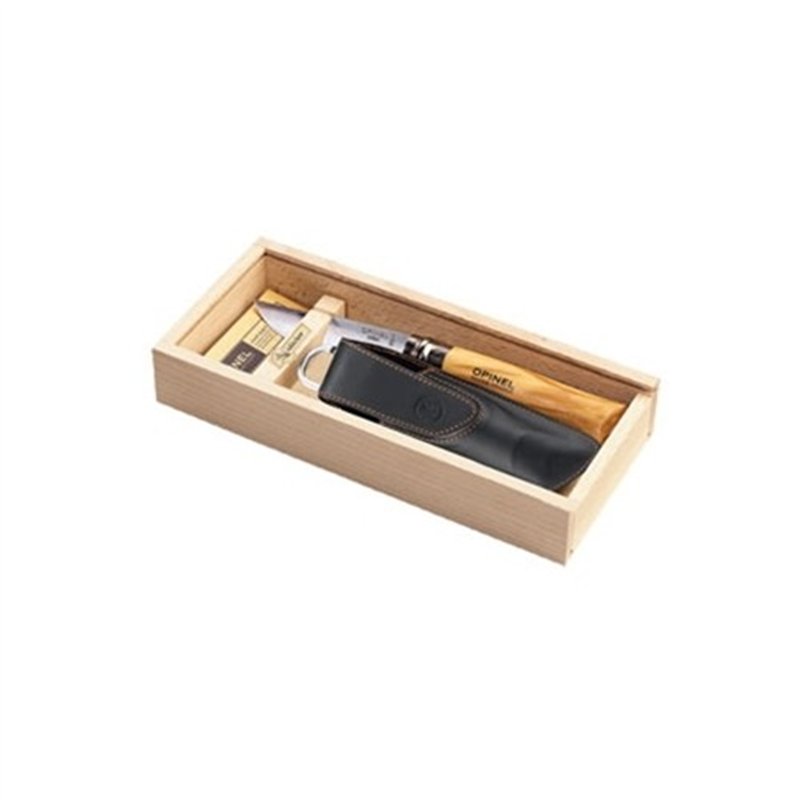 Opinel knife Virobloc stainless steel blade N. 8 olive handle