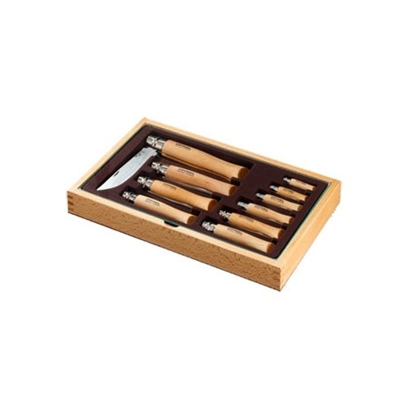 Opinel Inox knife set 10 pieces sr Virobloc and Classica