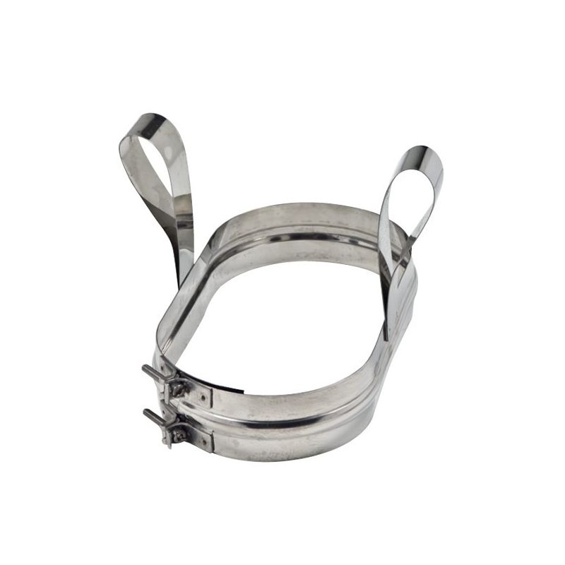 Collar with slots for re-piping Oval single wall flue