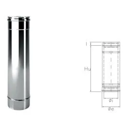 Tubo da 0,5 metro CXT5 COAXIAL Inox Canna fumaria coassiale