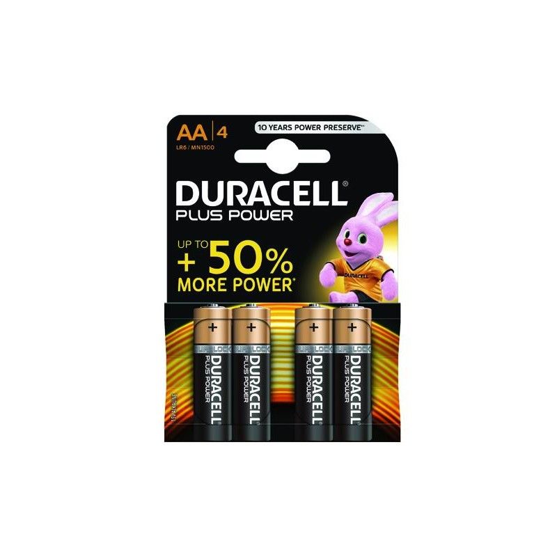 Duracell Plus MN1500 AA alkaline batteries Stylus (4-piece
