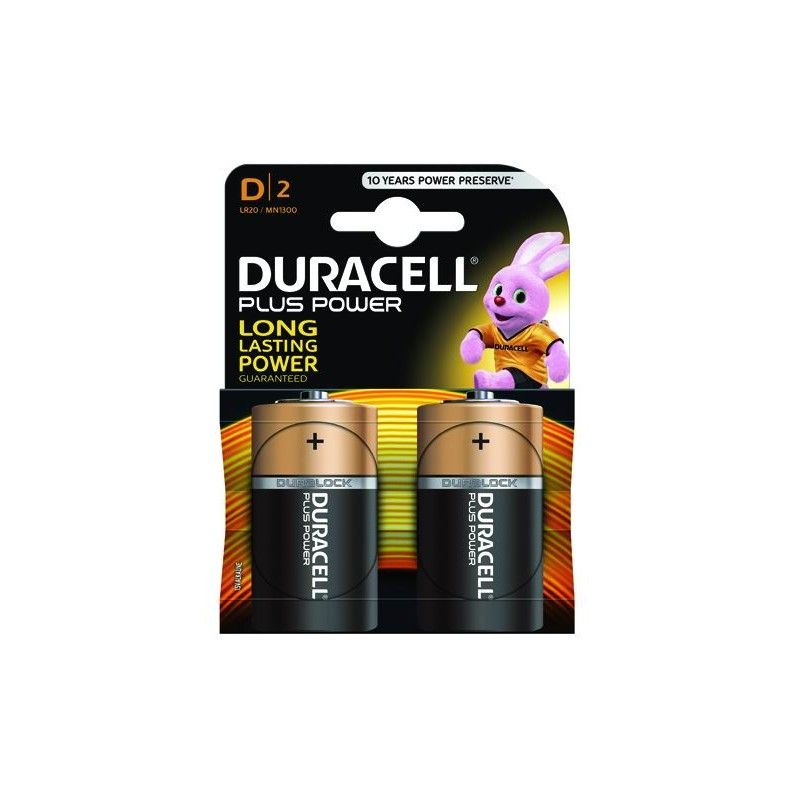 Pile alcaline Duracell Plus MN1300 D Torcia (blister 2 pezzi)