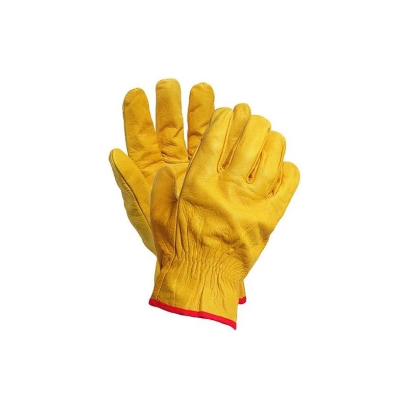 Extra yellow bovine leather grain work gloves