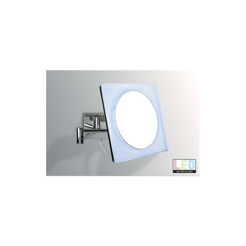 Wall agnifying mirror (3x) with lamp Colombo Design B9756