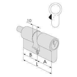 European cylinder Cisa 0G302 prepared knob