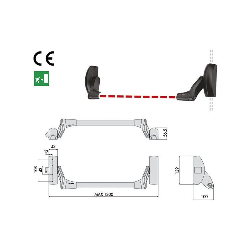 Cisa 59016.10.0 Fast Push panic exit device Cisa 59016.10.0 Fast Push panic exit device