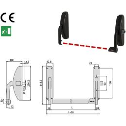 Maniglione antipanico Cisa 59301.10 'Prestige' Laterale