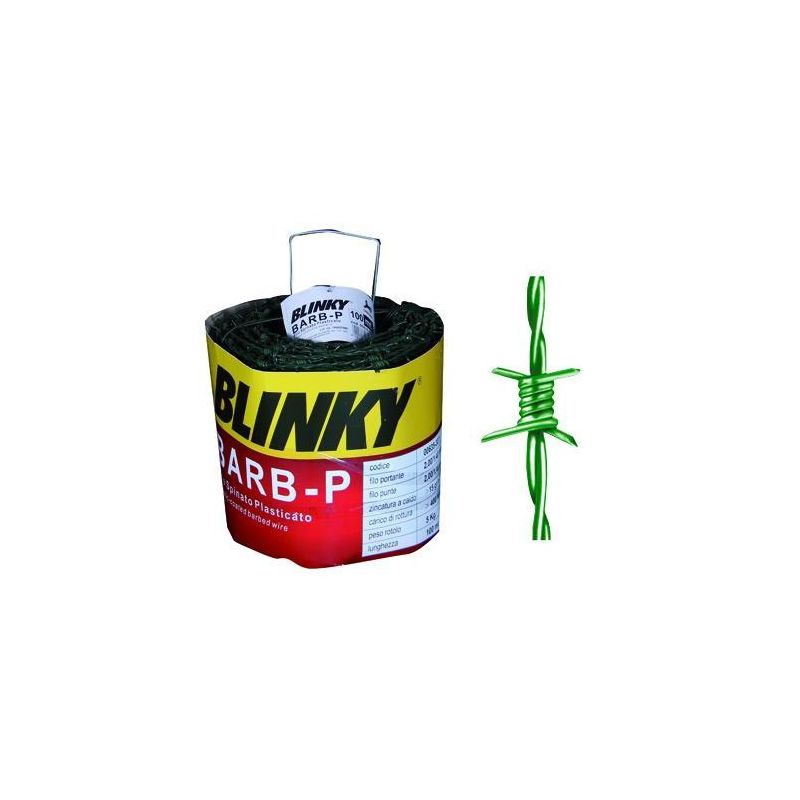 Plasticized galvanized barbed wire - mt. 100 Blinky Barb-P