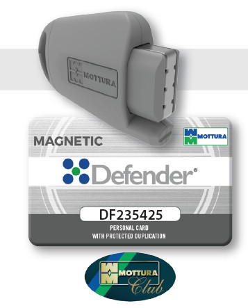 DEFENDER MAGNETICO MOTTURA ANTI ACIDO A MOLLA ORO CLASSE 4 CON 3 CHIAVI  MAGNETICHE